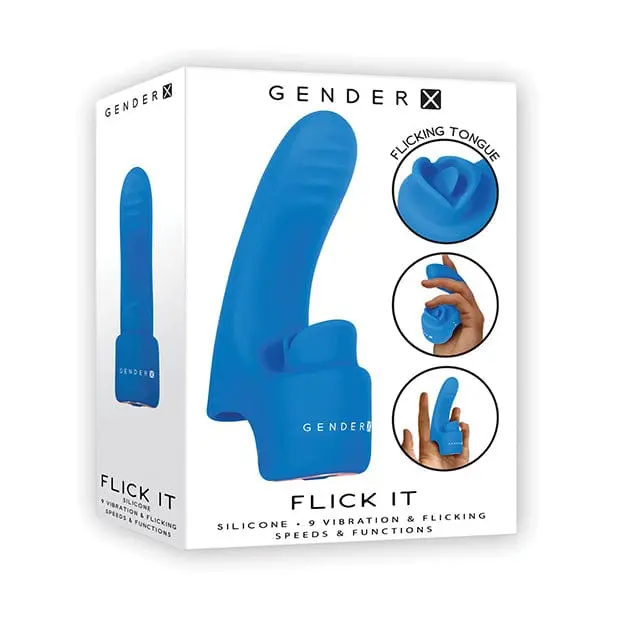 Evolved Gender X Flick It Finger Vibrator – Blue Precision Clit Stimulator 1