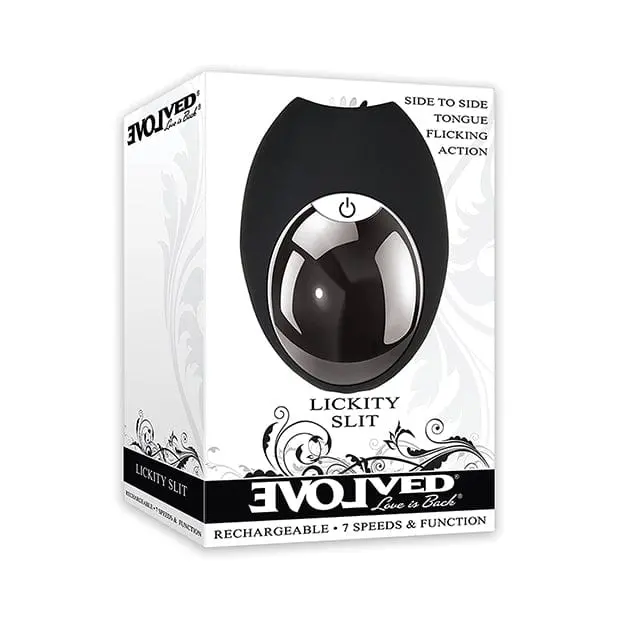 Evolved Lickity Slit Flicking Clitoral Massager – Black Oral-Style Stimulator 1