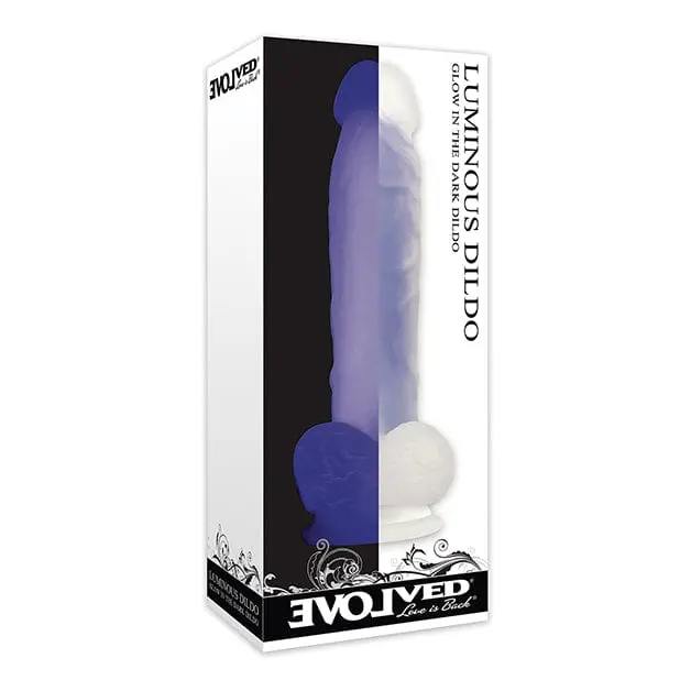 Evolved Luminous Glow-In-The-Dark Realistic Dildo – 8" Purple With Testicles 1