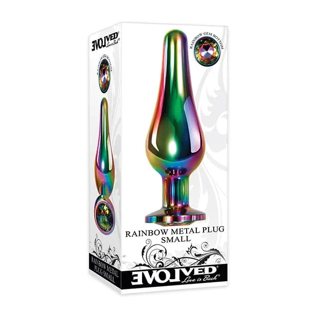 Evolved Rainbow Metal Small Anal Plug – Silver Hypoallergenic Insertable 1