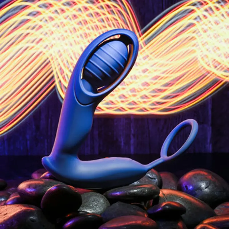Extra Mile Prostate Massager With Integrated Cock Ring – Blue By Zero Tolerance 1