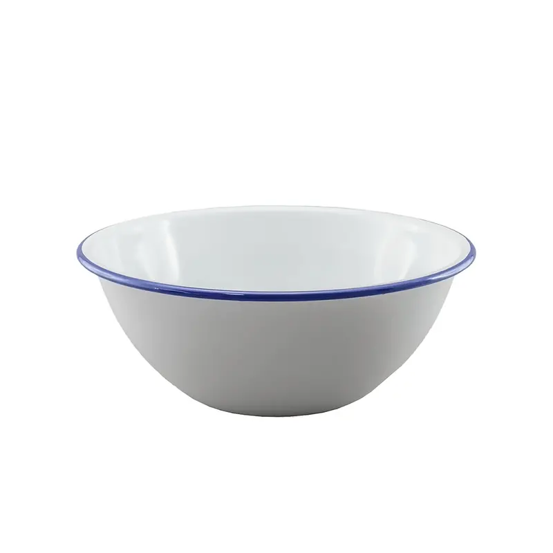 Falcon Enamel Mixing Bowl – 40Cm Wide, Classic White & Blue Finish 1