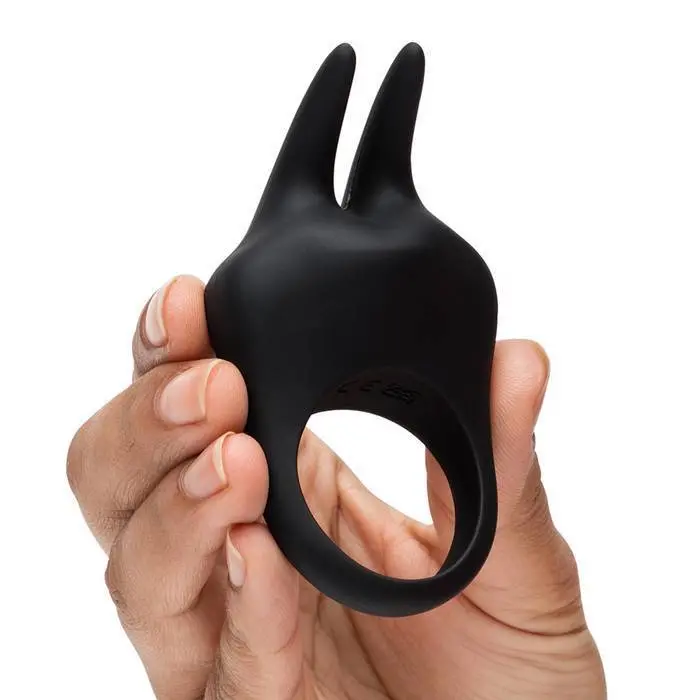 Fifty Shades Of Grey Sensation – Rechargeable Rabbit-Style Love Ring (Black) 1