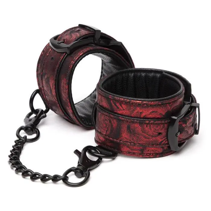Fifty Shades Of Grey Sweet Anticipation – Red Leather Wrist Cuffs 1