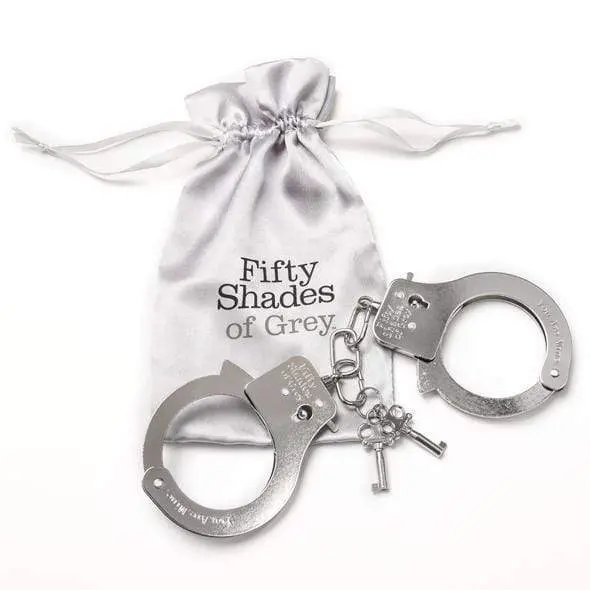 Fifty Shades Of Grey You Are Mine Metal Handcuffs – Sleek Silver Finish 1