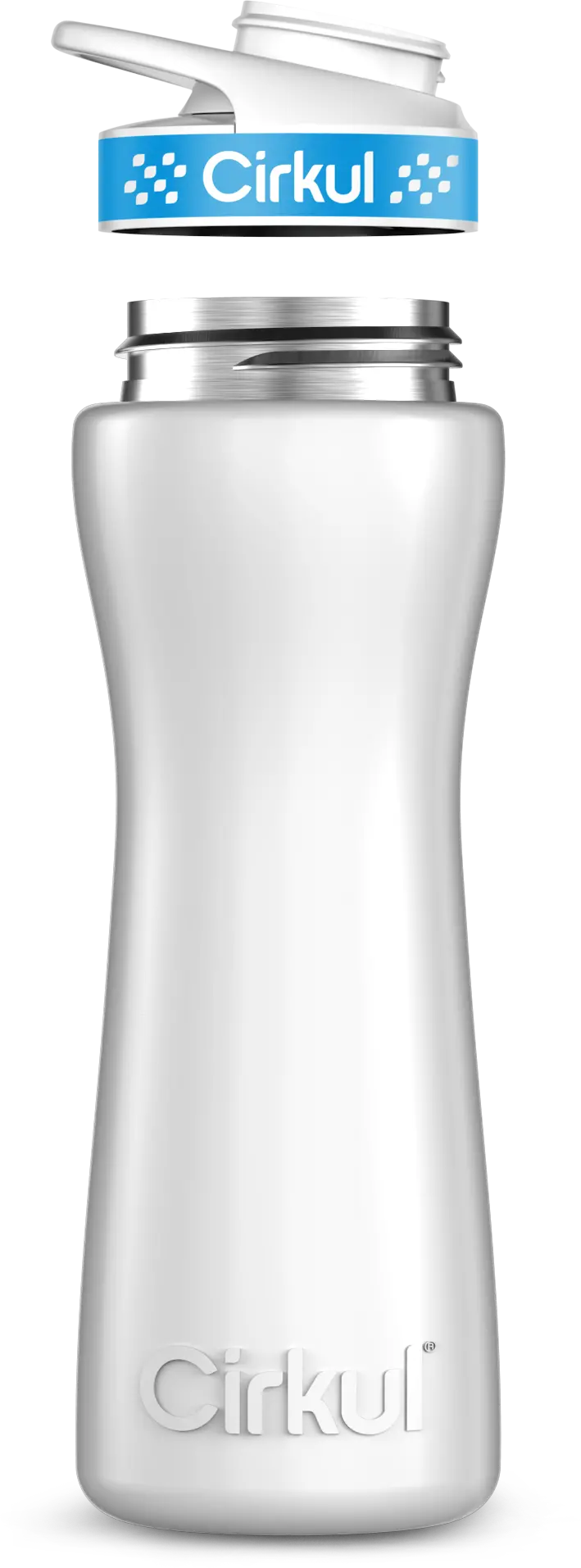 Free 22 Oz White Stainless Steel Bottle With Blue Comfort Grip Lid 1