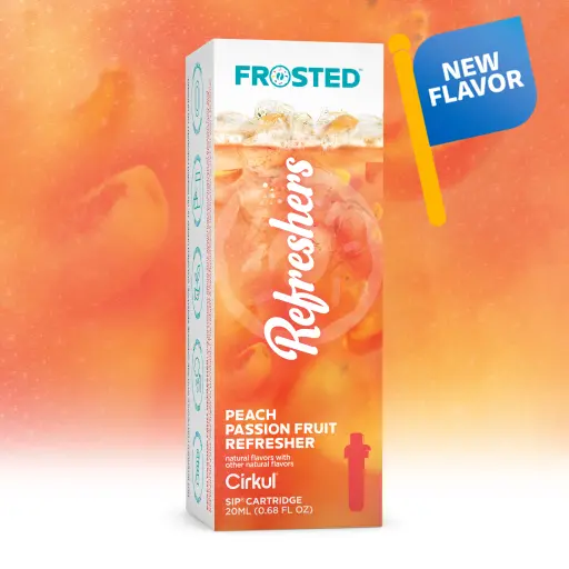 Frosted Peach Passion Fruit Refresher – Premium Ready-To-Drink Beverage 1