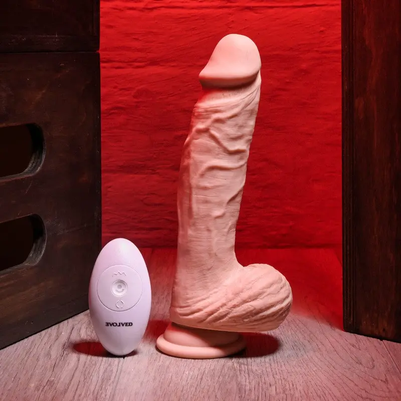 Full Monty Realistic Thrusting Dildo – 9-Inch Beige By Evolved 1
