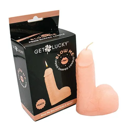 Get Lucky Blow Me Penis-Shaped Party Candle – 5-Inch Peach 1