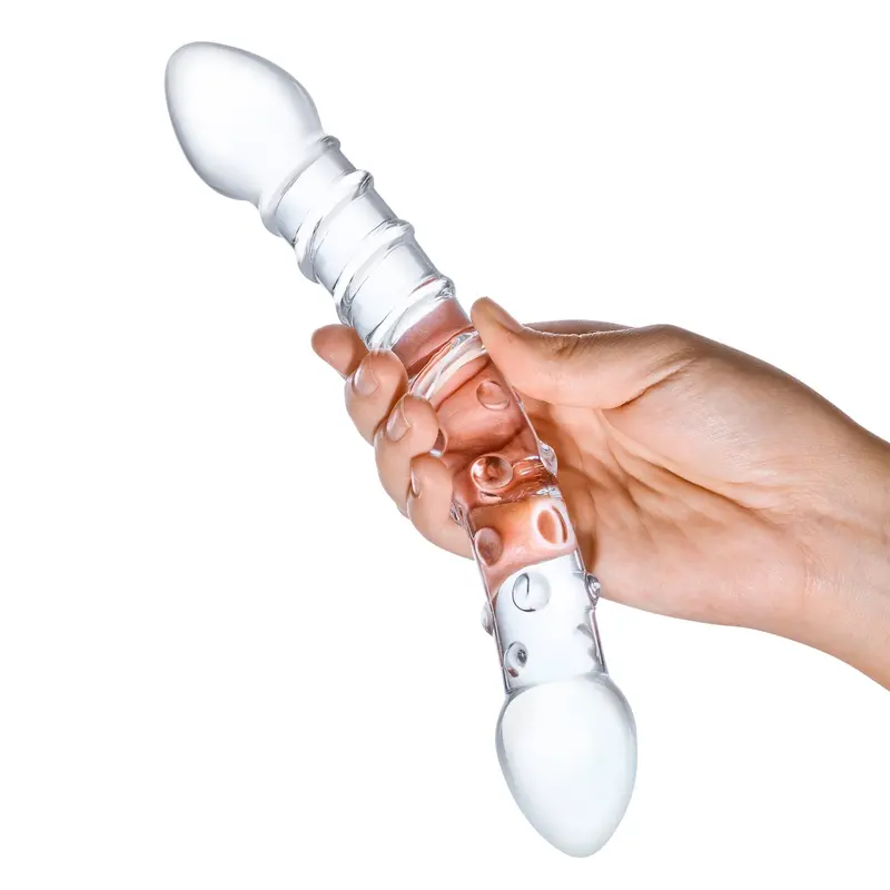 Glas Double Trouble Dual-Ended Glass Dildo – 10 Inch Clear 1