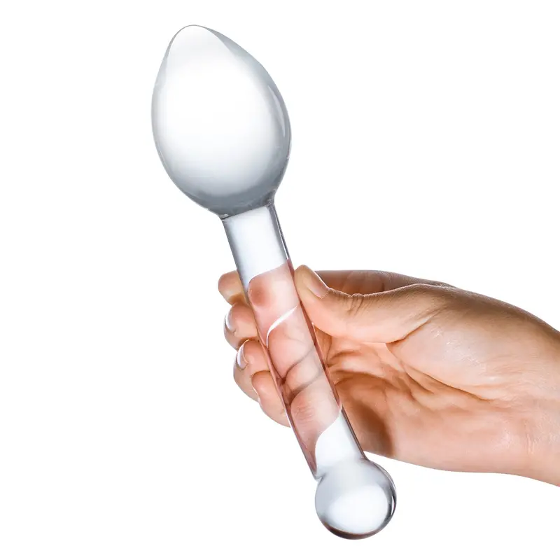 Glas Pure Indulgence Anal Slider – Smooth Hand-Blown Glass Butt Plug, 8" 1