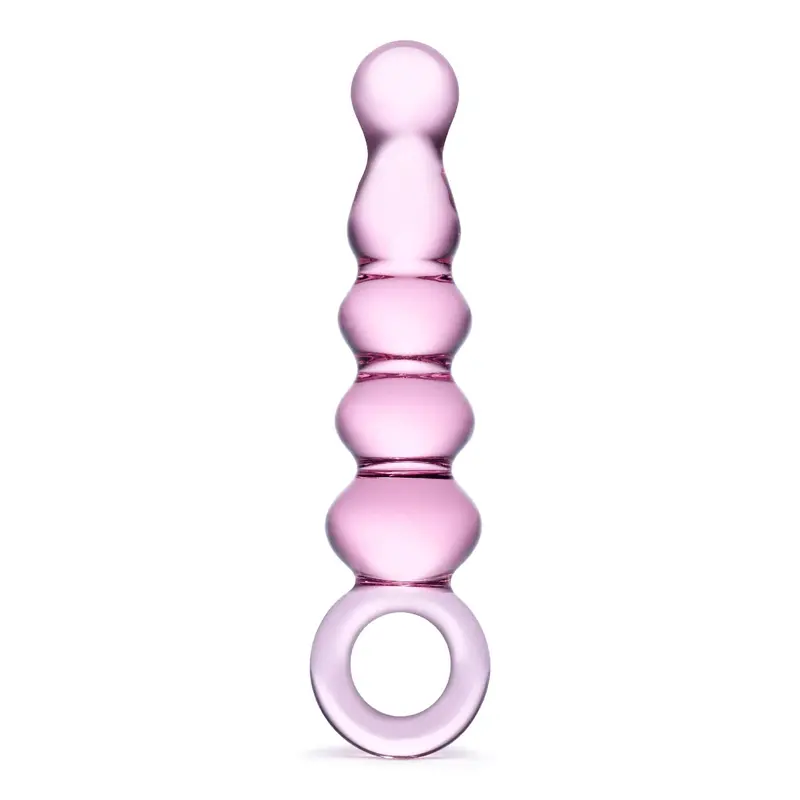 Glas Quintessence Pink Glass Anal Dildo – 7.5-Inch Beaded Slider 1