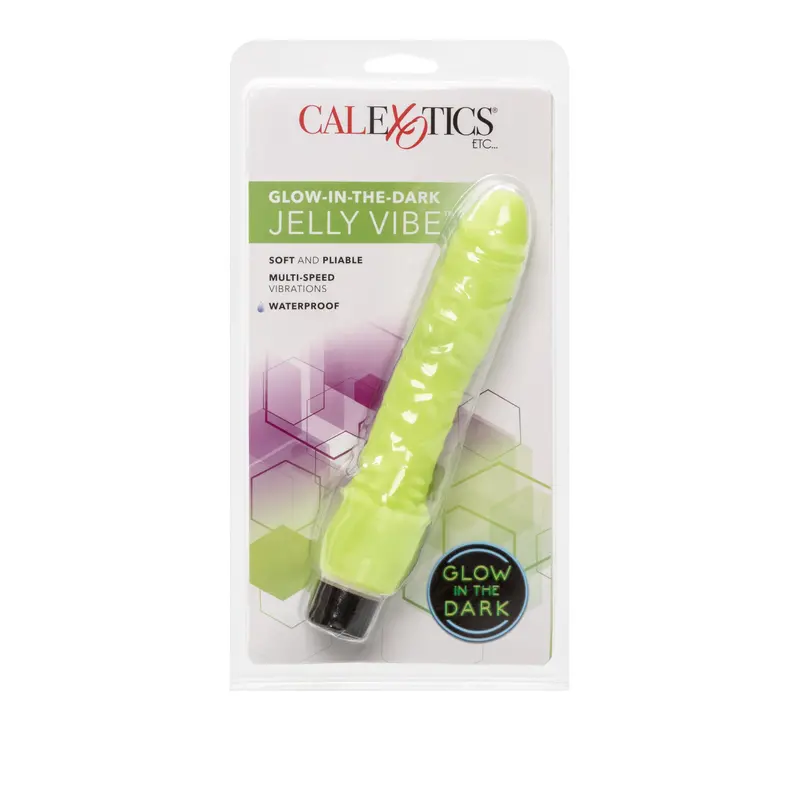 Glow-In-The-Dark Jelly Vibe Dildo – Realistic Texture & Nighttime Illumination (Green) 1