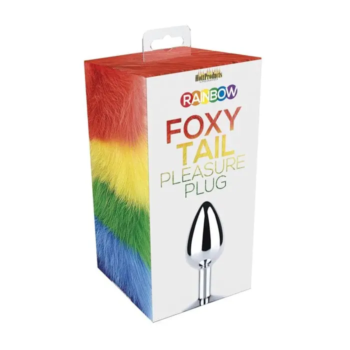 Hott Products Rainbow-Colored Fox Tail Silicone Anal Plug 1