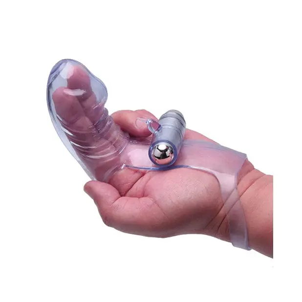 Icon Brands The 9'S Phallic Vibro Finger Vibrator – Purple Textured Design 1