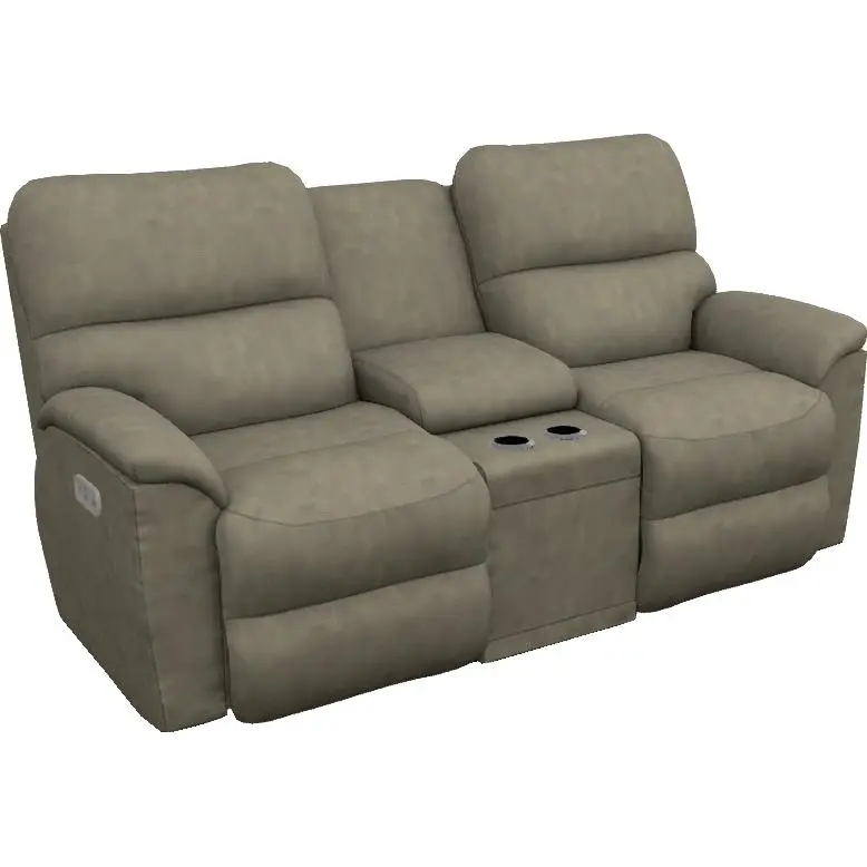 La-Z-Boy Brooks Power Reclining Loveseat – Charcoal, With Headrest & Console 1