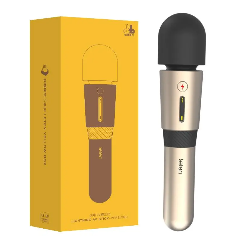 Leten 3Rd-Gen Lightning-Heated Av Wand Massager – Gold 1
