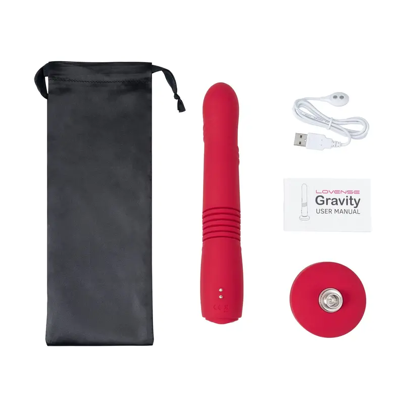 Lovense Gravity — Smart Thrusting Dildo With App Control, 10" (Red) 1
