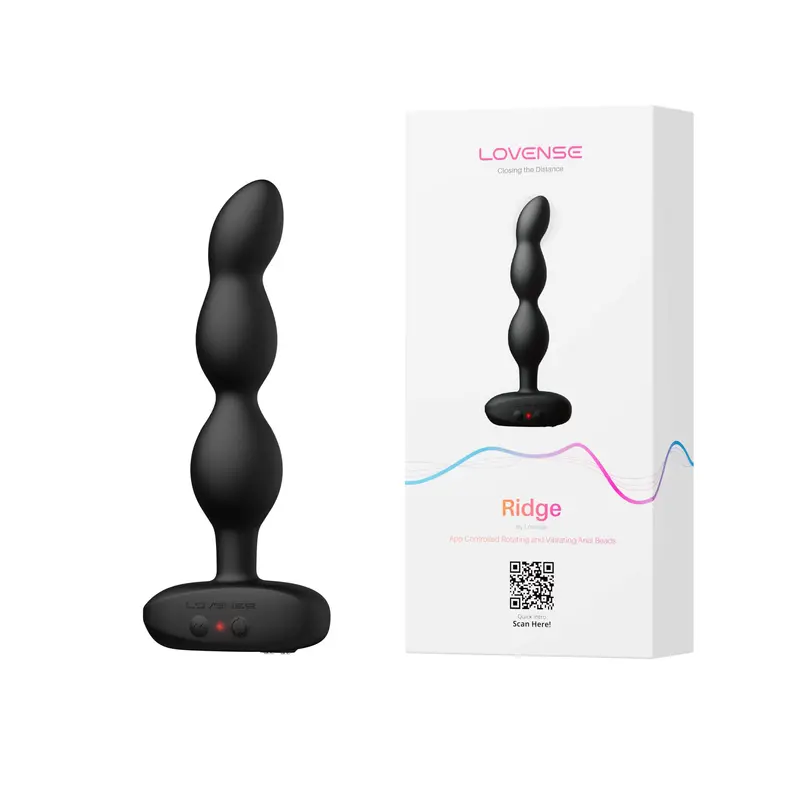 Lovense Ridge Rotating & Vibrating Anal Beads With Remote App Access (Black) 1