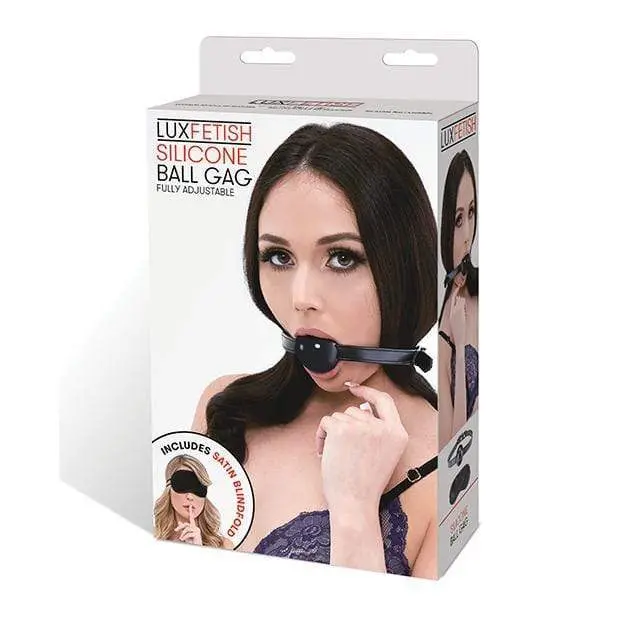 Lux Fetish Black Silicone Ball Gag For Sensory Play 1