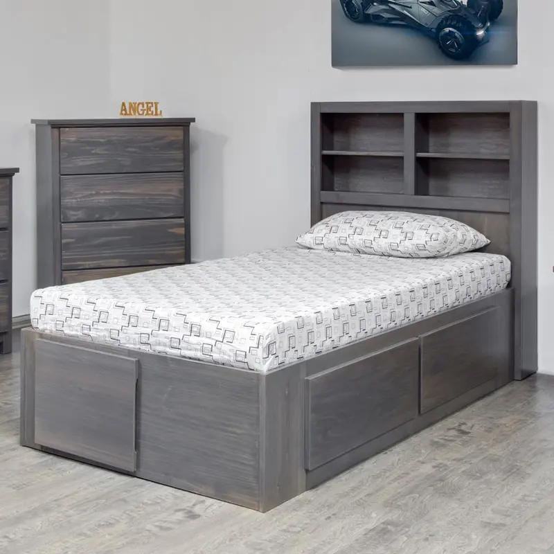 Mako Autumn Twin-Size Kids Bed – Solid Wood Low-Profile Frame (6300-T) 1