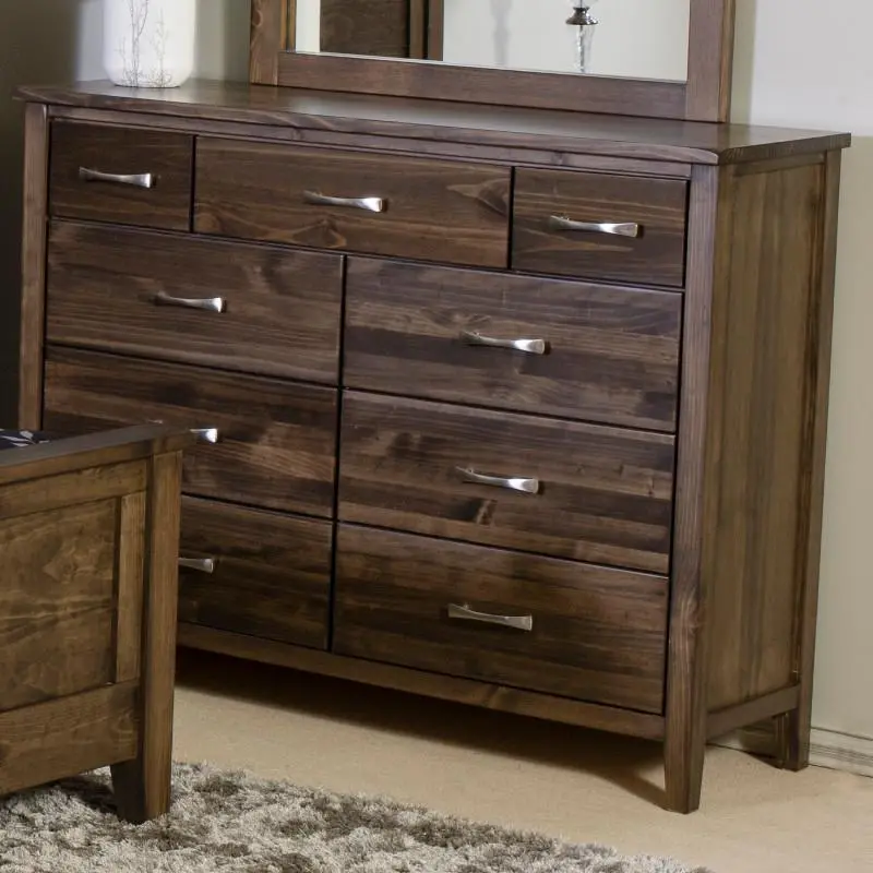 Mako Scarlet 9-Drawer Dresser – Solid Wood Storage Solution (4100 Series) 1