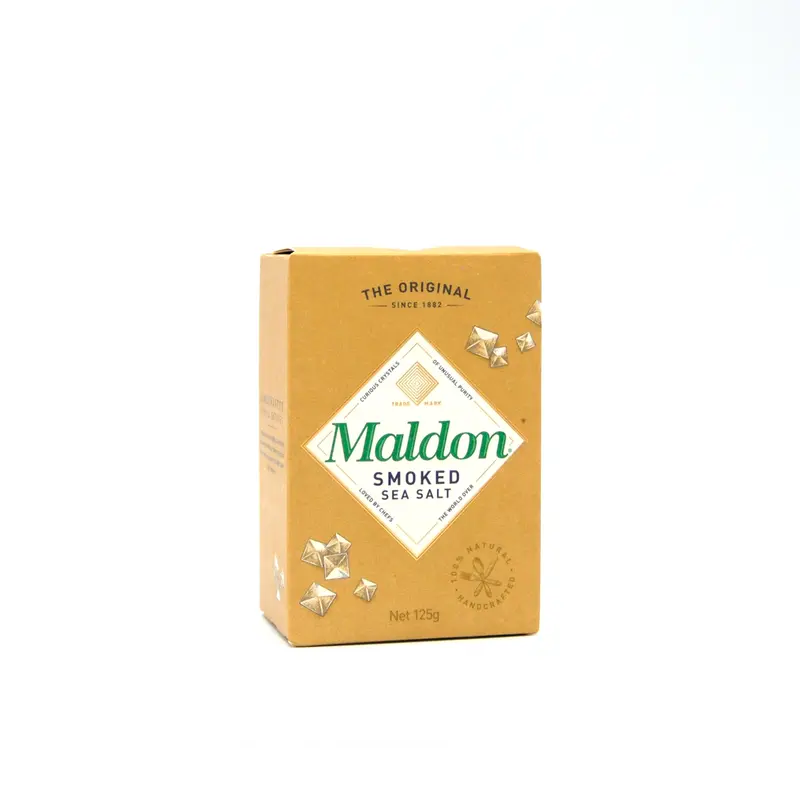 Maldon Smoked Sea Salt Flakes – 125G Premium Boxed Pack 1