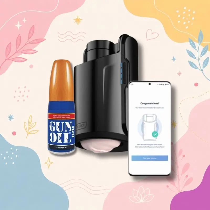 Mastur-Better Male Pleasure Kit – Kiiroo Sync Device & Gun Oil Lubricant 1