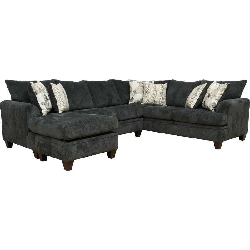 Minhas Furniture Coastline 2-Piece Fabric Sectional – Charcoal (Model 6140) 1