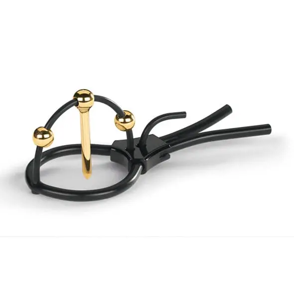 Mystim Plunging Pete Urethral Sound With Corona Strap – Black 1