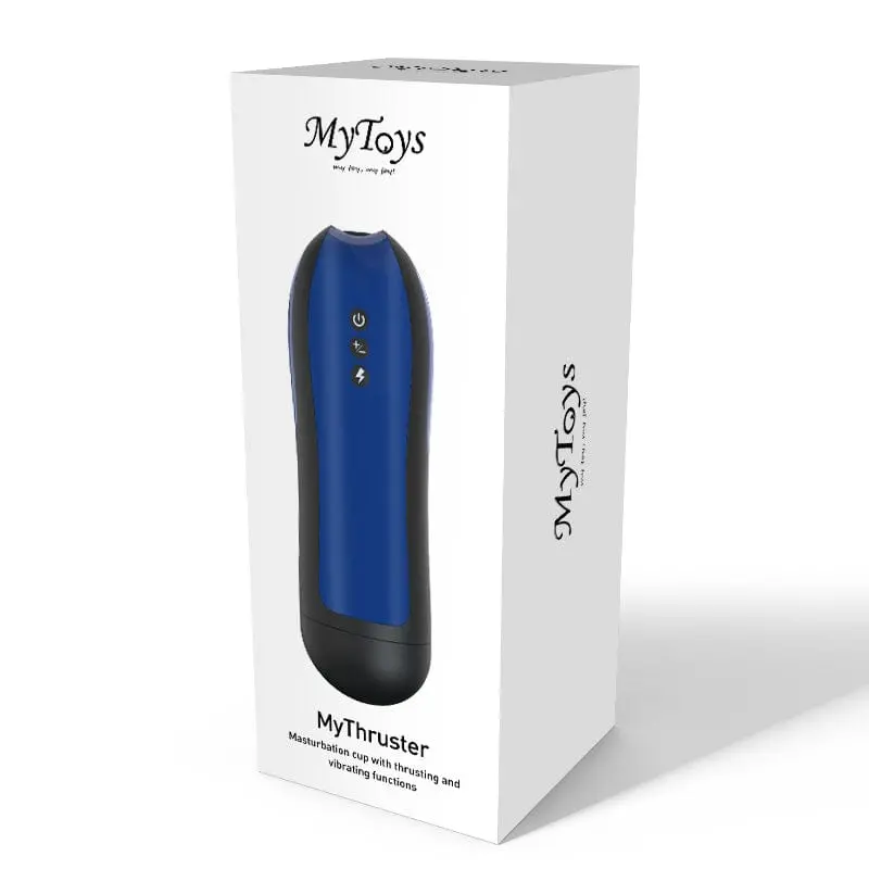 Mytoys Mythruster Thrusting Masturbation Cup – Motorized In-And-Out Motion, Blue 1