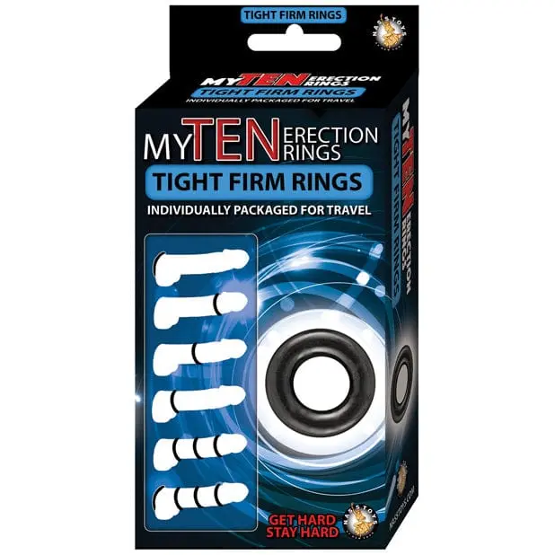 Nasstoys My Ten Firm Erection Enhancement Rings – Black Stretch Silicone 1