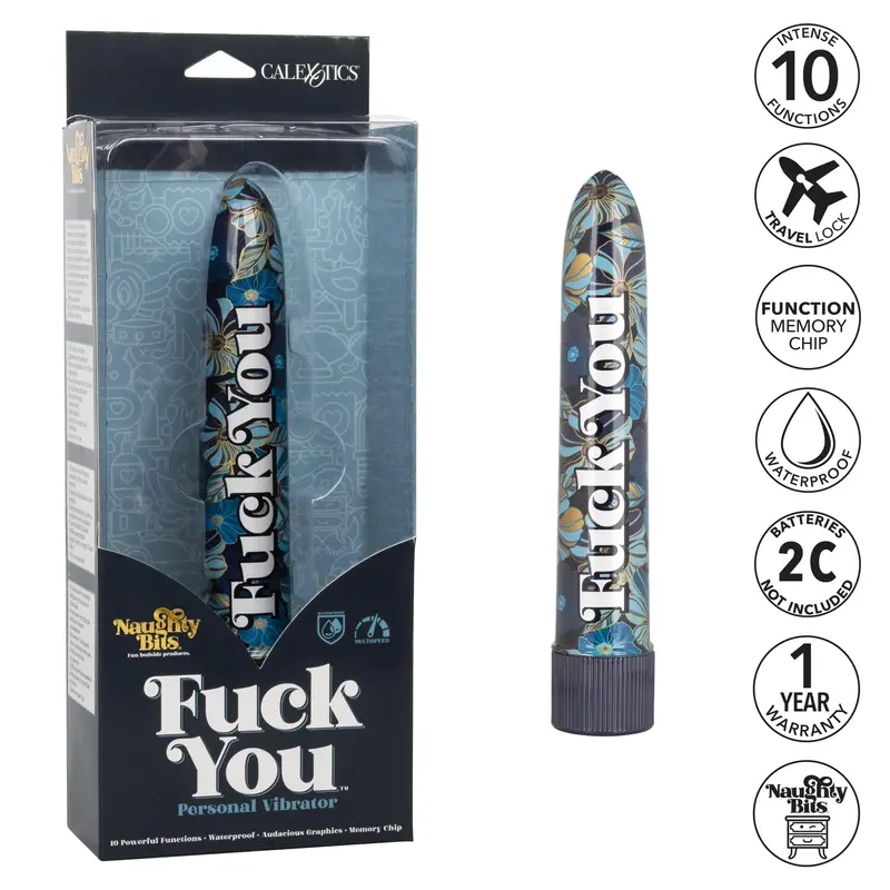 Naughty Bits 'Fuck You' Personal Vibrator In Blue – California Exotics 1