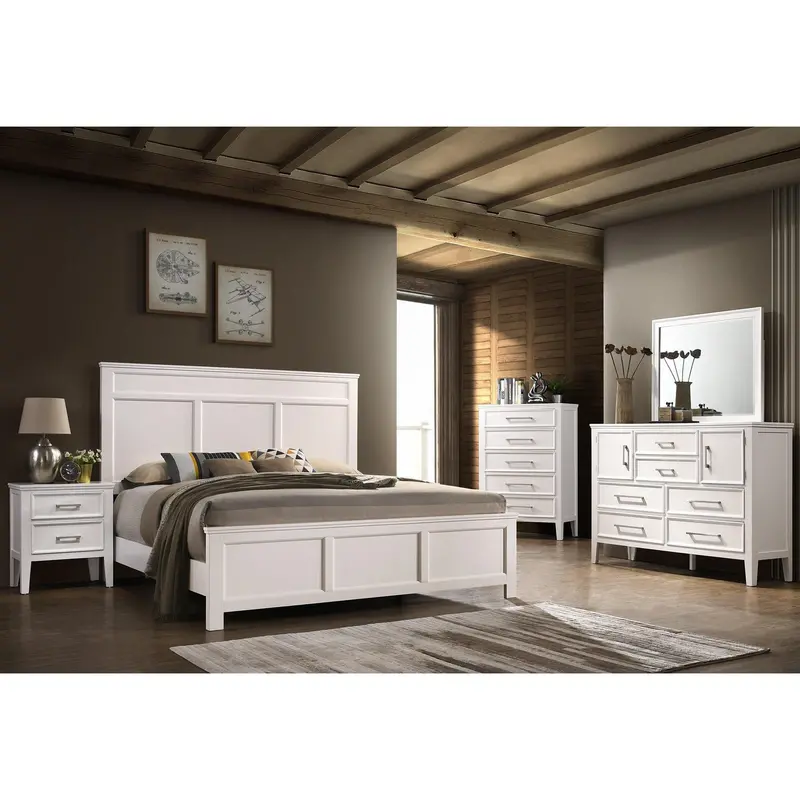 New Classic Andover B677W Queen Panel Bedroom Set – 6-Piece Collection 1