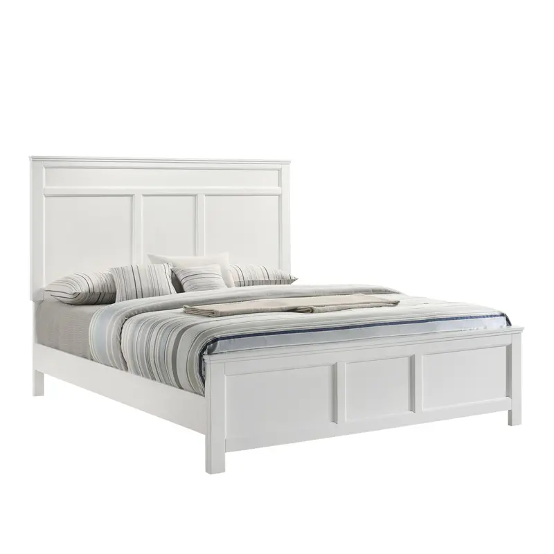 New Classic Andover White King-Size Panel Bed Frame 1