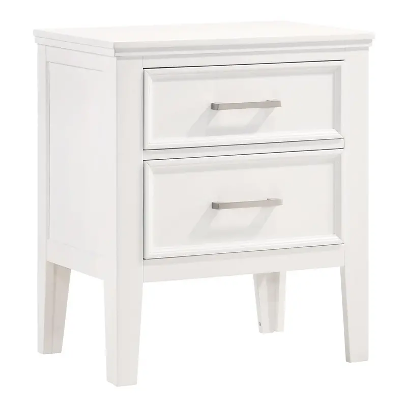 New Classic Andover White Nightstand With Drawer Storage 1