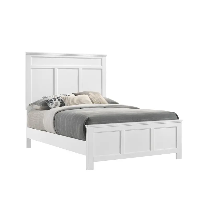 New Classic Furniture Andover Twin Panel Bed – White Finish (B677W) 1