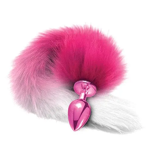 Nixie - Metal Butt Plug With Faux Fur Tail (Pink Metallic) 1