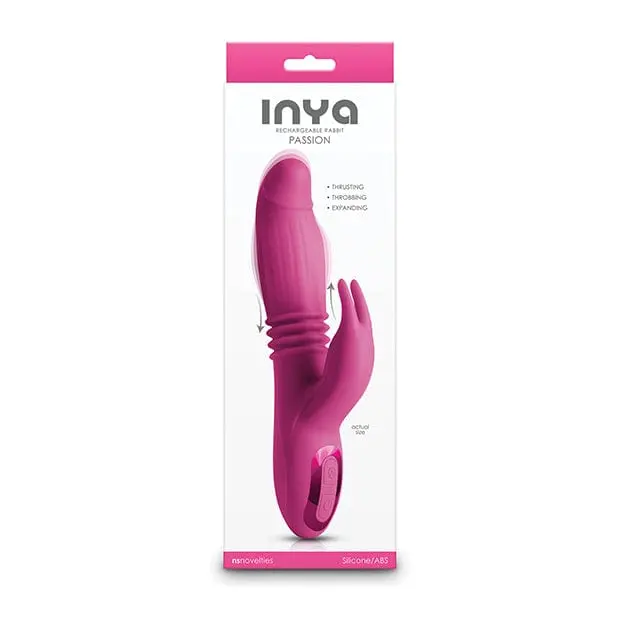 Ns Novelties Inya Passion Rabbit Dildo – Thrusting, Throbbing & Expanding (Pink) 1
