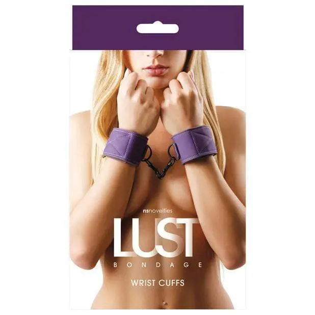 Ns Novelties Lust Bondage Wrist Cuffs – Purple Velvet-Trimmed Restraints 1