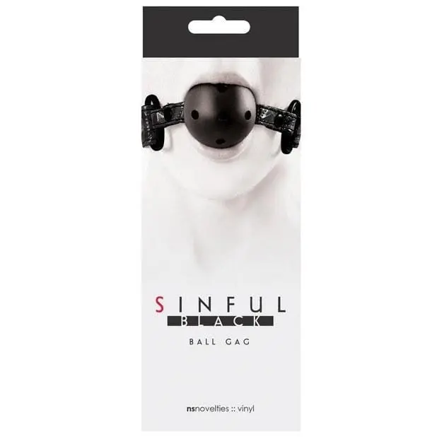 Ns Novelties Sinful Ball Gag – Adjustable Leather Restraint For Sensory Play 1