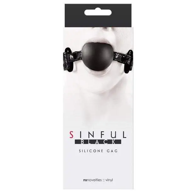 Ns Novelties Sinful Soft Silicone Gag – Comfortable Black Bite-Gag With Safety Strap 1