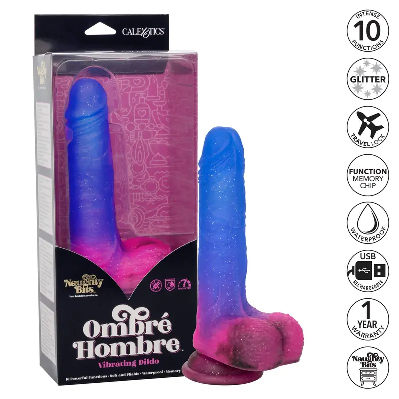 Ombre-Toned Vibrating Dildo – California Exotics Naughty Bits Hombre Series 1