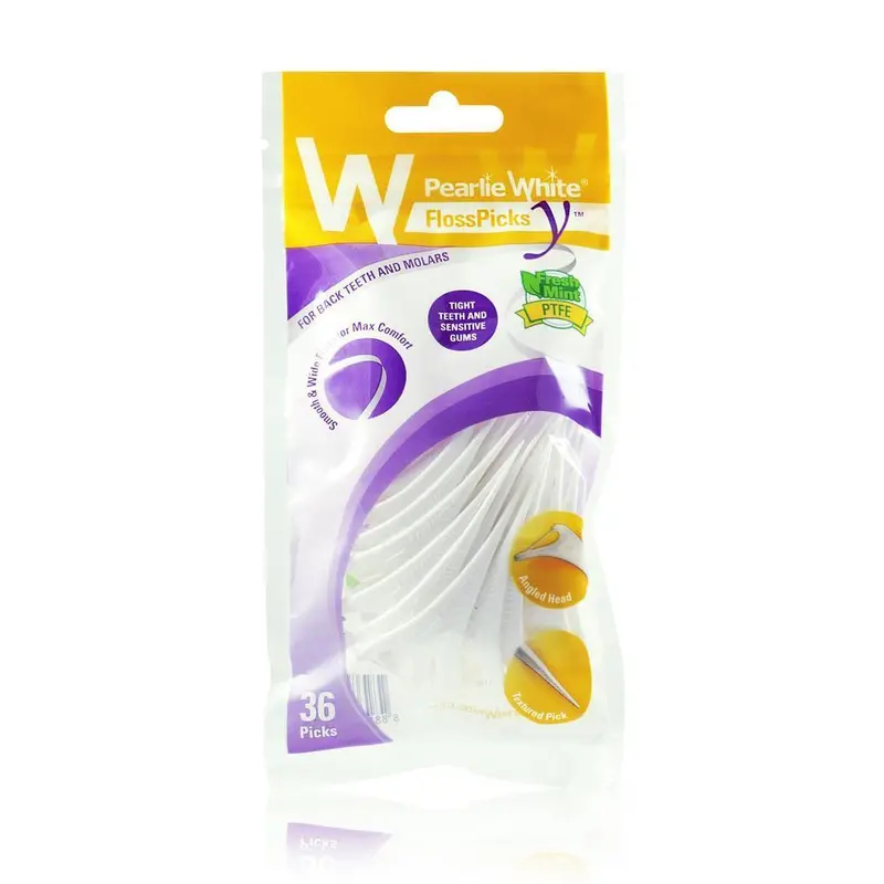Pearlie White Fresh Mint Floss Picks – 36 Count (White) 1