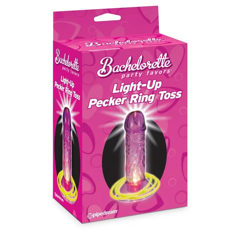 Pipedream Pecker Ring Toss Game – Glow-In-The-Dark Bachelorette Accessory (Purple) 1