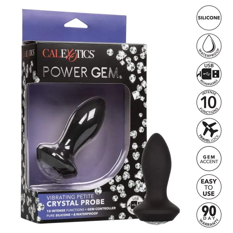 Power Gem Crystal Anal Plug With Vibrating Function – California Exotics 1