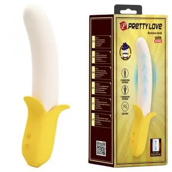 Pretty Love Banana Geek Thrusting Dildo With Vibration – Yellow 1