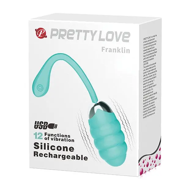 Pretty Love Franklin Remote-Controlled Egg Vibrator – Turquoise Silicone 1
