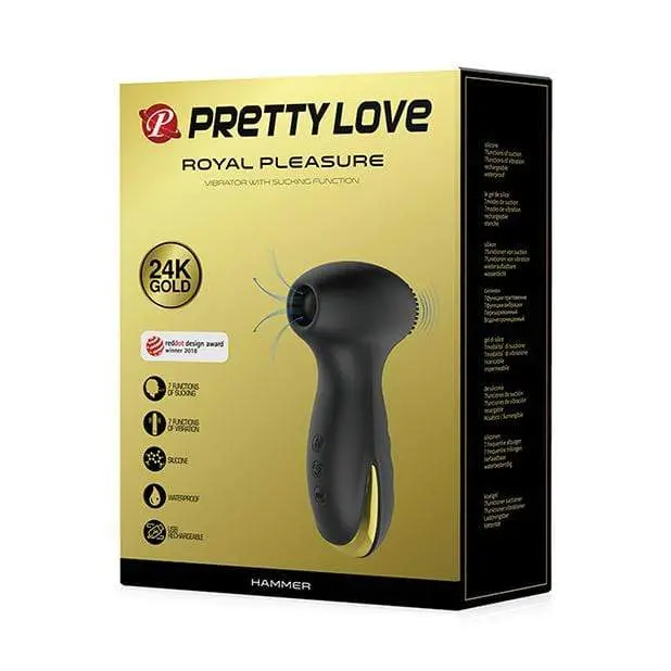 Pretty Love Royal Pleasure Air-Pulse Clit Stimulator – Black Hammer-Style Vibrator 1