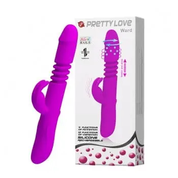 Pretty Love Ward Rotating & Thrusting Rabbit Vibrator – Purple 1